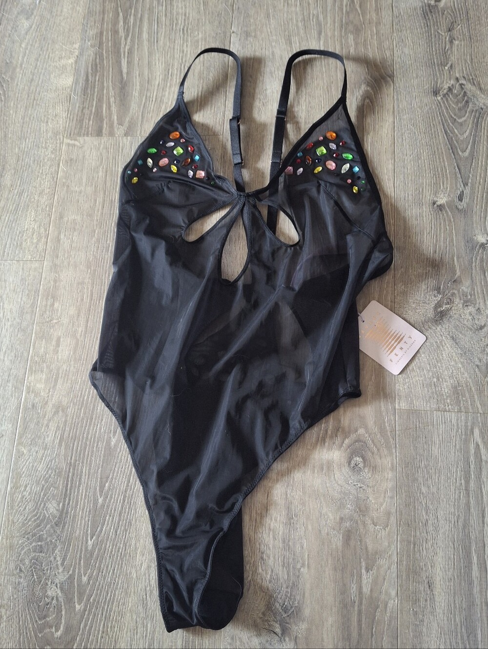 Savage X Fenty Carnival Tricot Teddy Nwt Size Xl Lingerie Bodysuit